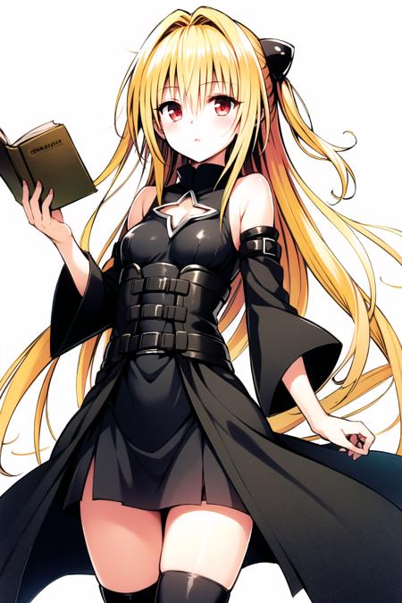 07283-154313478-konjiki no yami, 1girl, solo, long hair, blonde hair, book, thigh strap, detached sleeves, very long hair, red eyes, white backg.png